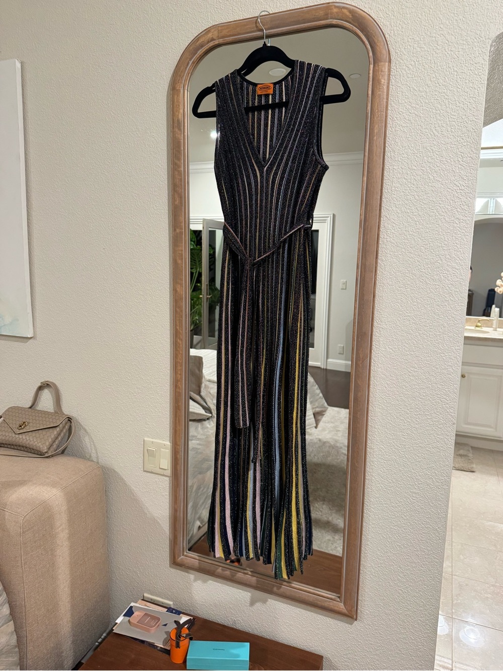 Missoni Metallic Multicolor Stripe Belted Maxi Dress - Picture 2 of 5